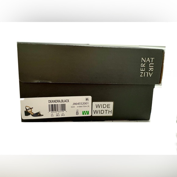 Naturalizer Deandra Black Bow Block Heeled Sandals 8 Wide - Picture 12 of 16